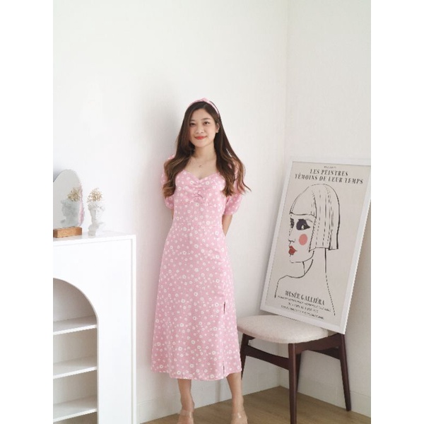 Dress Wanita korean Dress midi Kanaya