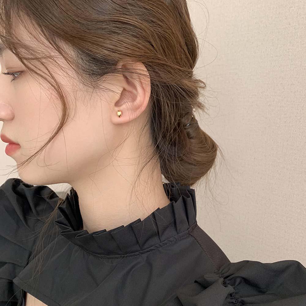 Anting Berbentuk Drop Agustinina Hadiah Korea Dua Cara Memakai Warna Emas Perak Perhiasan Fashion