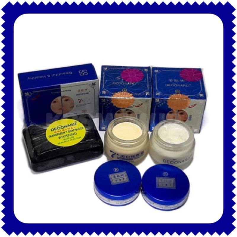 Paket Cream deonard biru 7 days 25g day , night + Sabun whitening