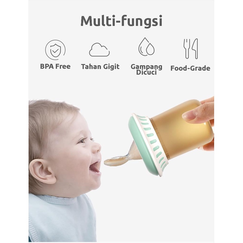 BBET Bottle Spoon Feeder Set / Multifungsi sendok makan silikon MPASI