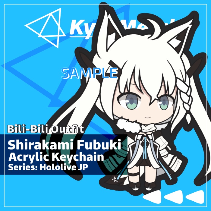 Keychain Hololive Japan Shirakami Fubuki Bili-Bili Costume
 | KyraMerch Anime Fanmerch Dealer