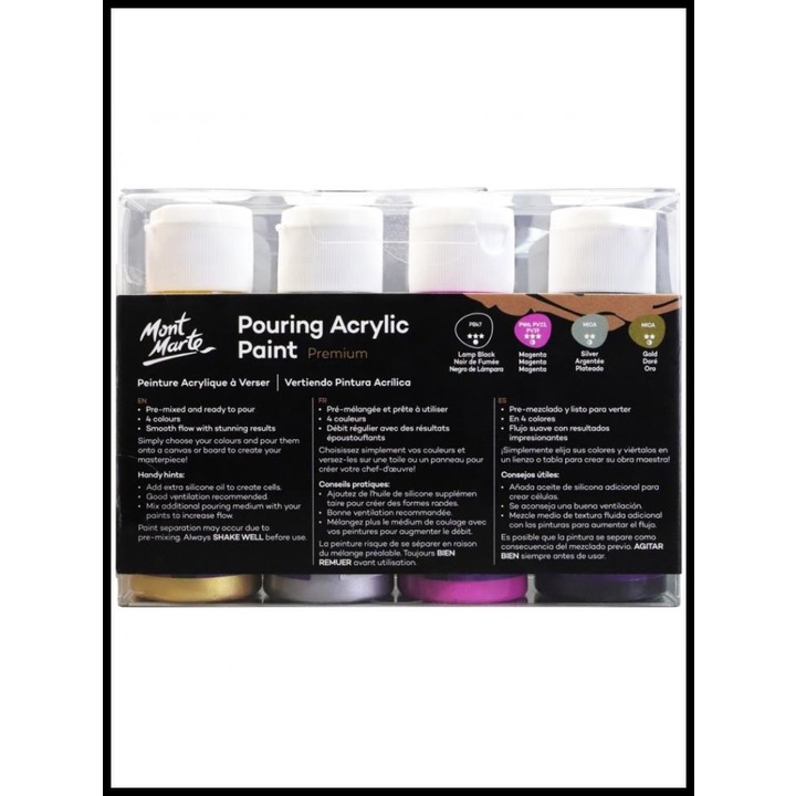 

Mont Marte Pouring Acrylic Paint 60Ml 4Pc Set - Cosmic