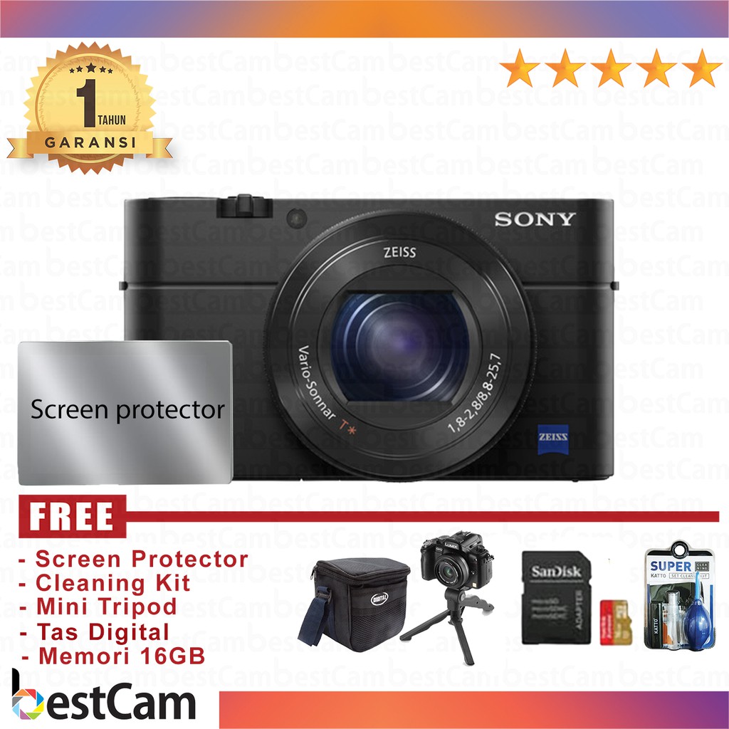 Sony Cyber-shot DSC - RX100 IV - HITAM - Free Accessories