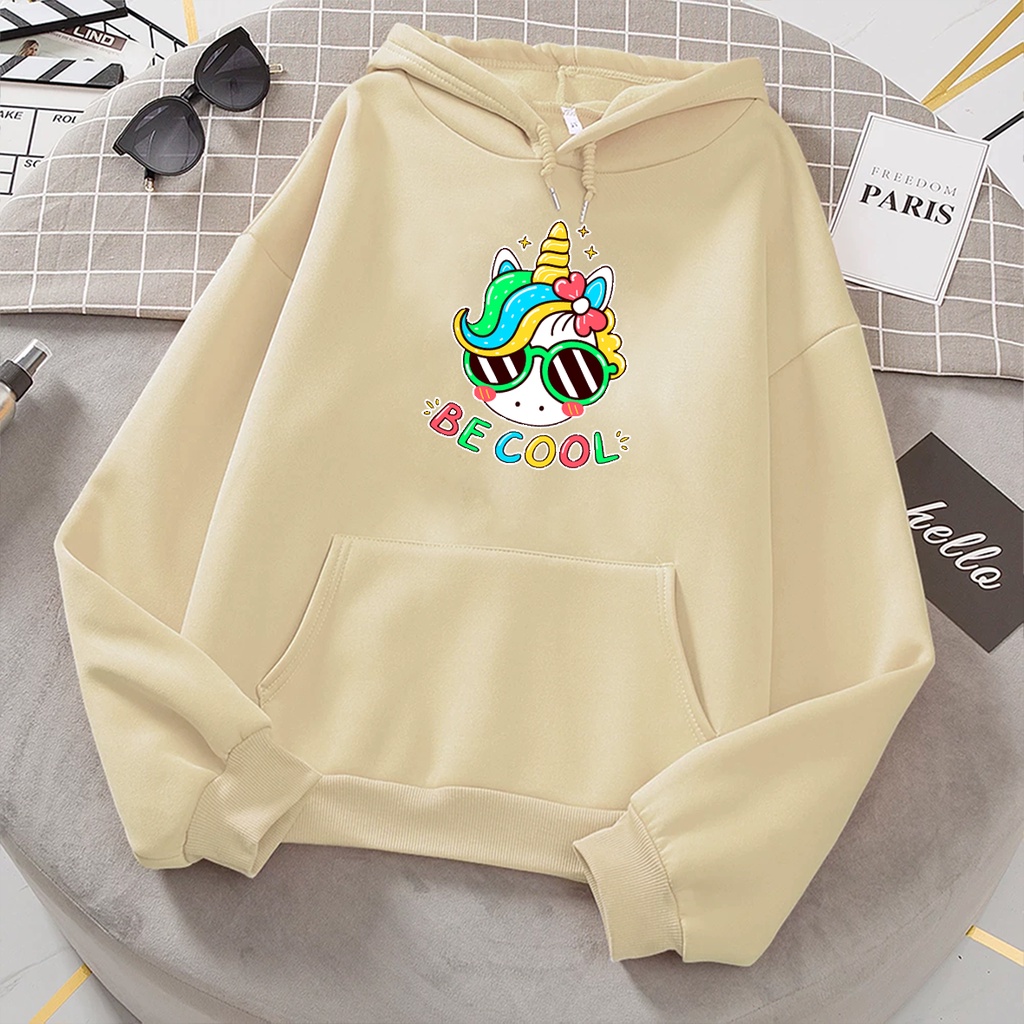 Sweater hoodie anak perempuan BEE COOL unicorn suwiter anak cewek murah