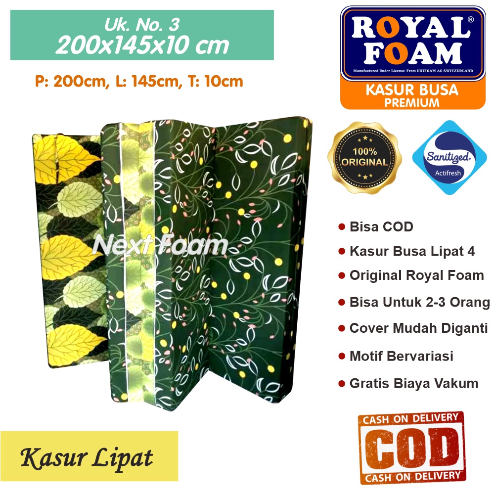 Kasur Busa Lipat Royal Foam Ukuran No 3 200x145x10 cm Tebal 10 cm D16 ORIGINAL