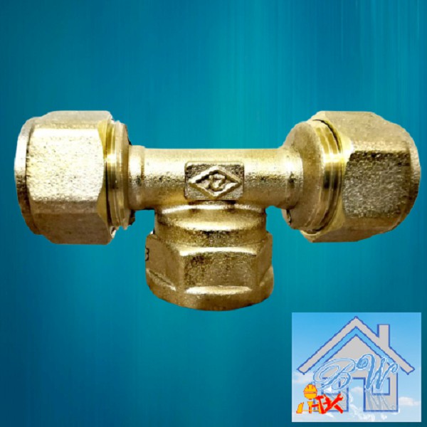 Tee DRAT DALAM 1/2" Inch AIR PANAS KUNINGAN - T SAMBUNGAN PIPA AIR PANAS