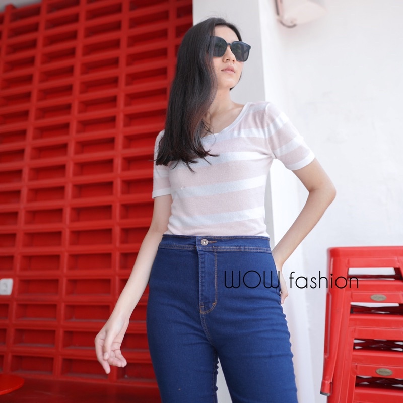 WOW-Gw Celana Polos Wanita//Celana Jeans Polos// Celana Strech Hw Jeans Polos//Celana Size 27-34