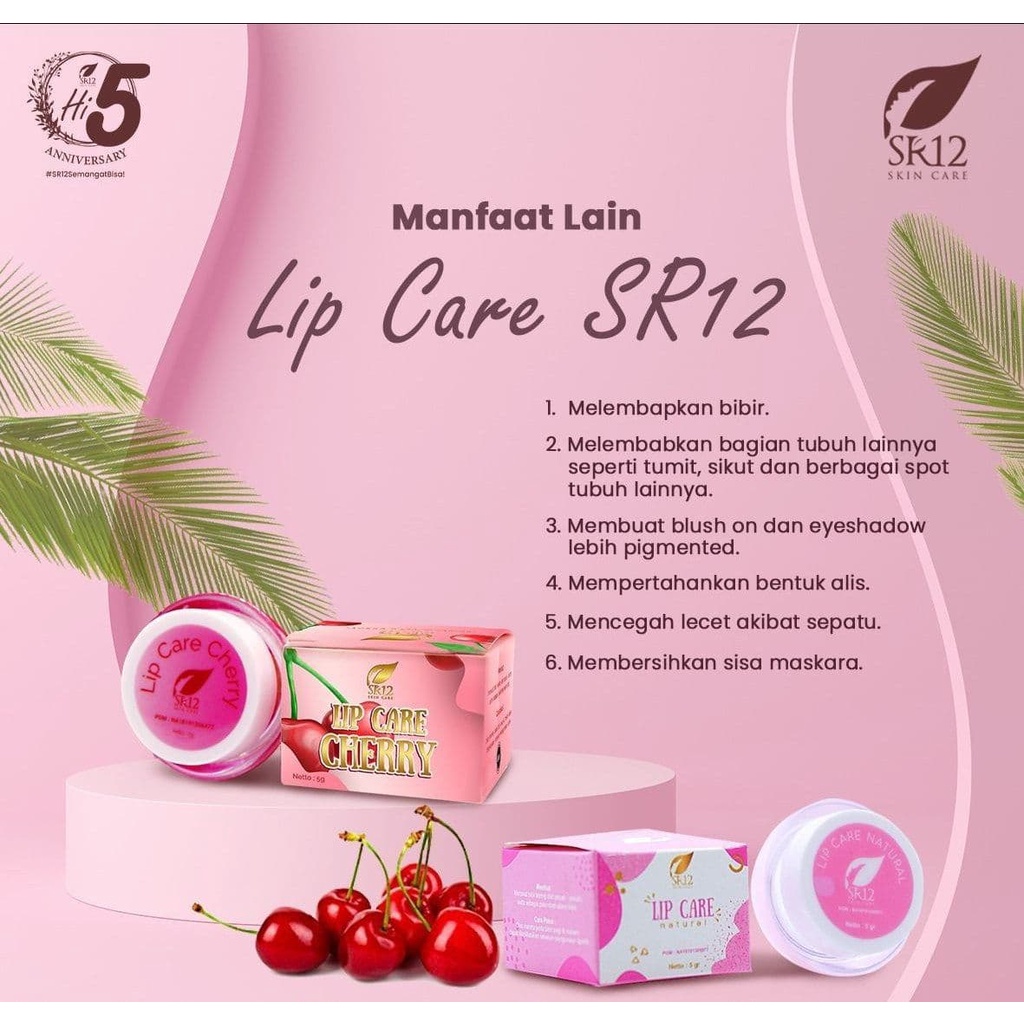 PELEMBAB BIBIR ORGANIK ALAMI SR12 LIPCARE RED CHERRY NATURAL BABY PINK BPOM HERBAL AMAN MENCERAHKAN