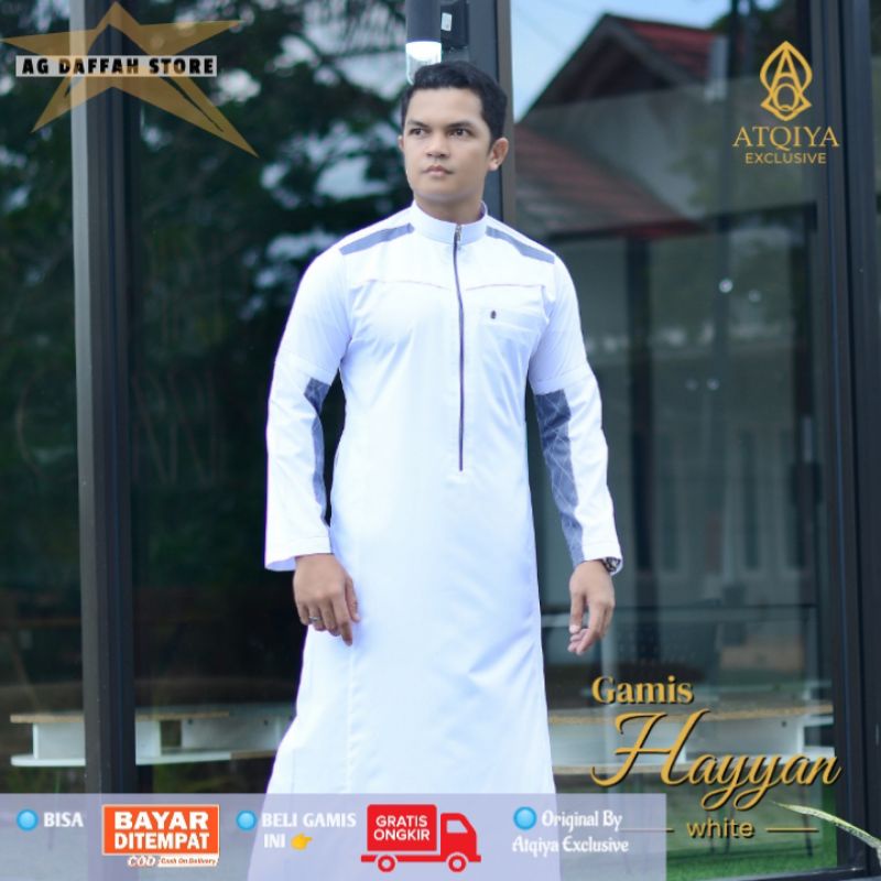 Gamis ATQIYA THOBE HAYYAN | Jubah Pria Dewasa | Jubah Laki Laki | Gamis Slim Fit | Gamis Keren , Kek