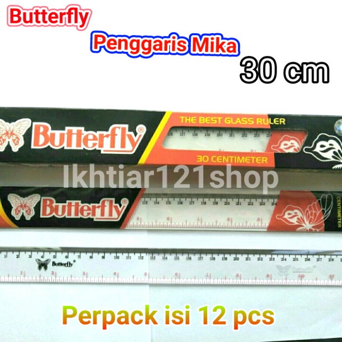 

Berkualitas Penggaris Butterfly 30Cm Perpack Isi12 Trendi