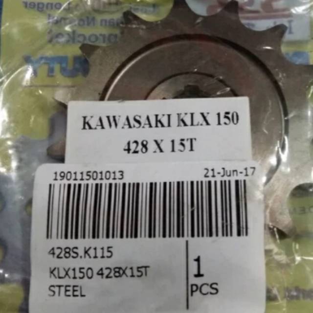 Gir gear depan KLX 150 ukuran 15 428 sss