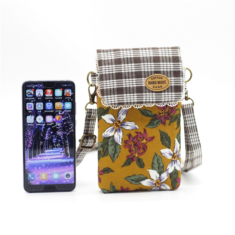 Tas Selempang Wanita Kain Impor Motif Bunga Remaja Pita Cute Tas Kecil