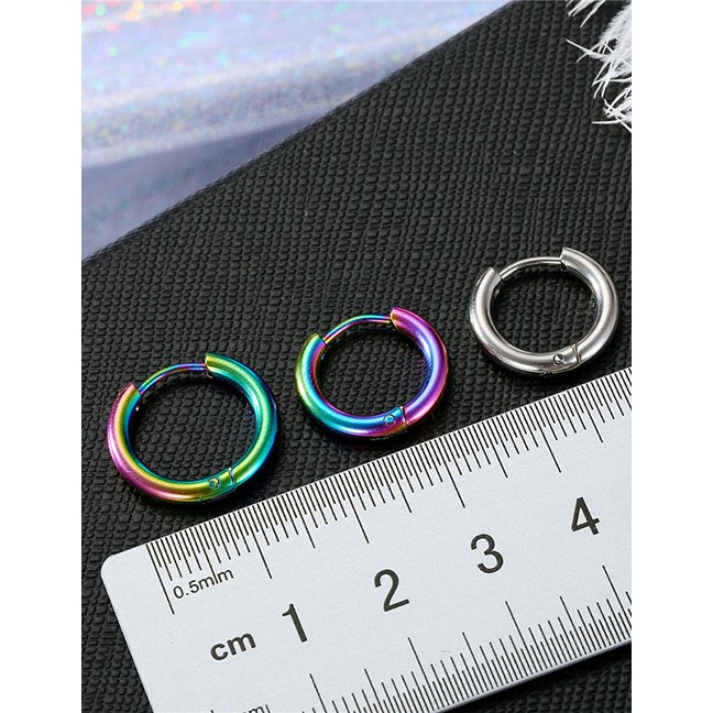 0d8LRC Anting Tusuk Fashion Steel color single retaining stainless steel (1pcs)