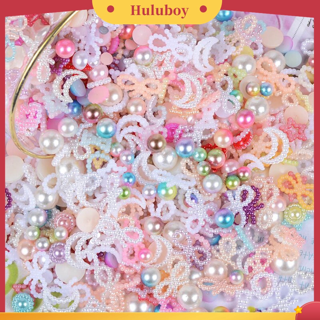 Huluboy Huluboy♡ 50g Mutiara Imitasi Bentuk Hati / Bintang Untuk Dekorasi Nail Art Charms
