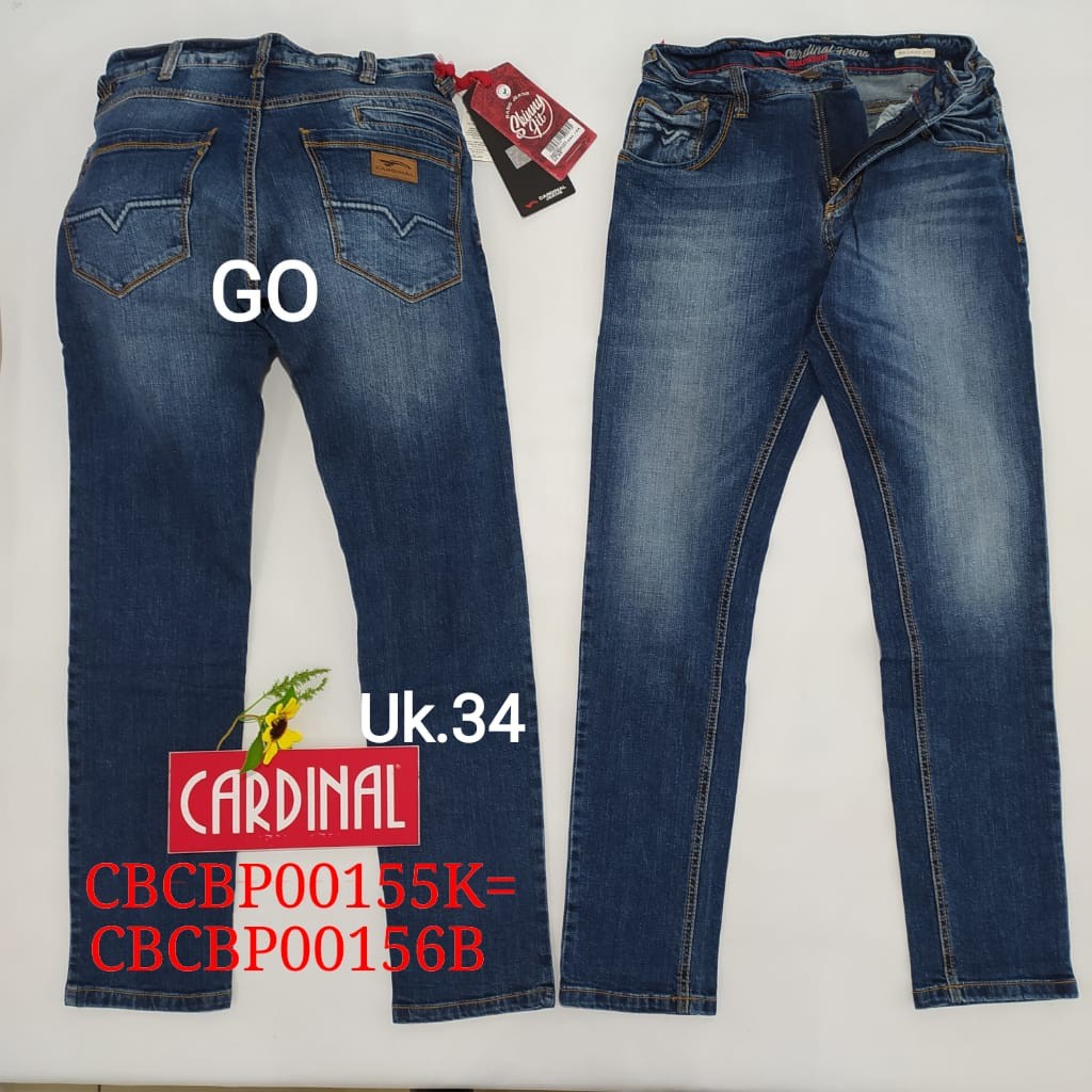 bb 34 CARDINAL CBCBP Celana Panjang Jeans Pria Pencil Stretch Slimfit Super Skinny Sobek Bermuda
