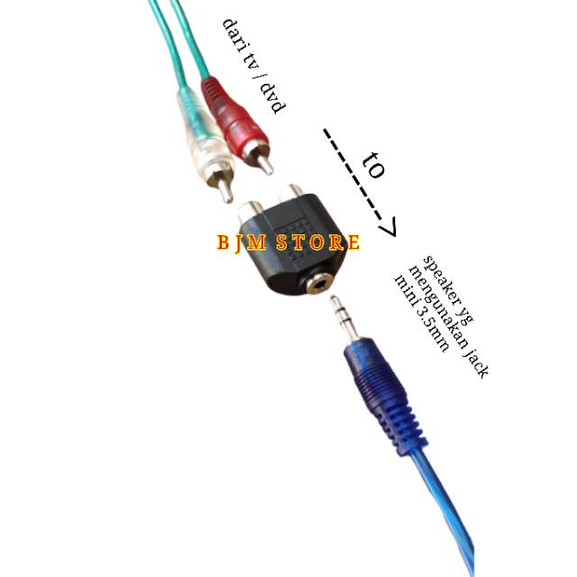 T RCA SOCKET MINI - JACK 2 SOCKET RCA TO 1 SOCKET 3.5MM