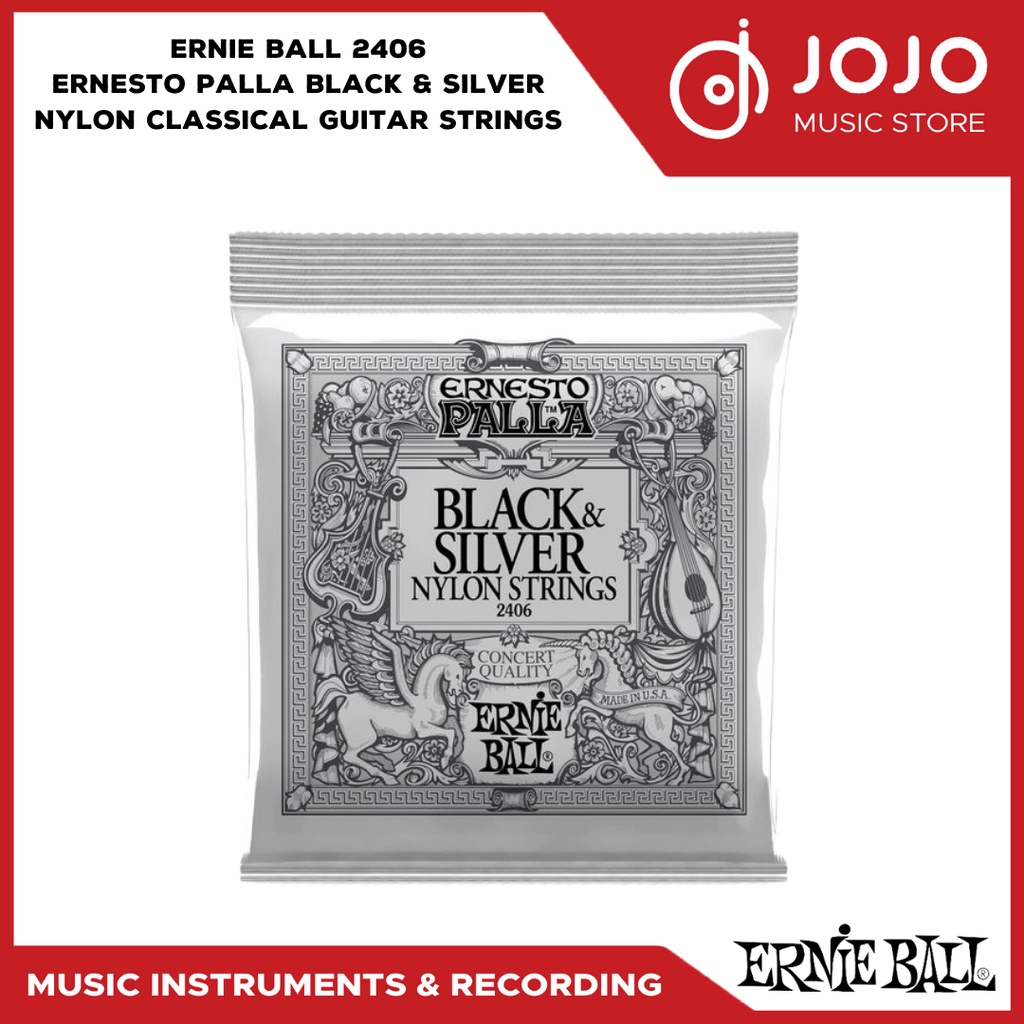 Ernieball 2406 Ernesto Palla Black & Silver Nylon Classical Guitar Strings