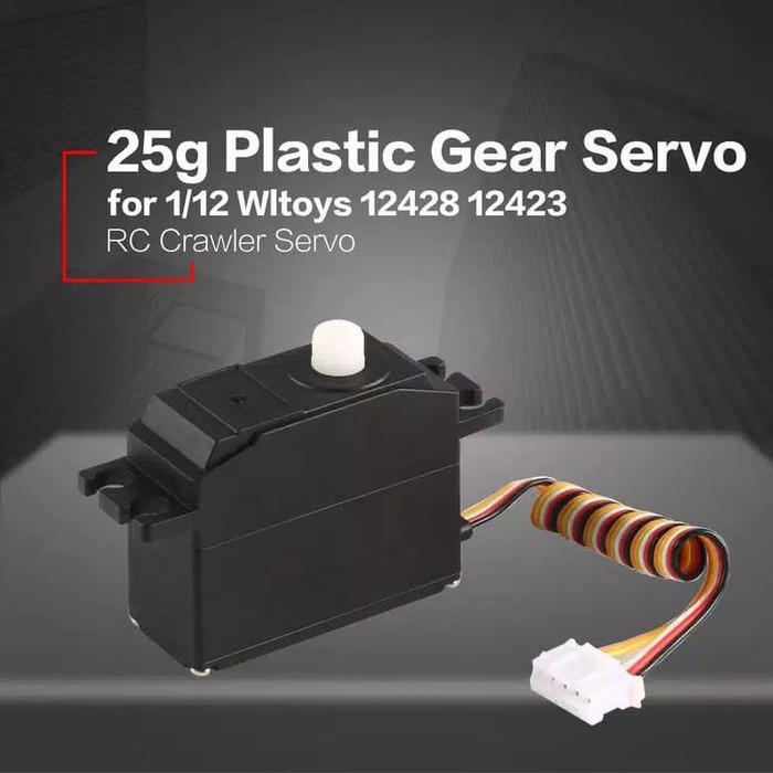25g Gear Servo Plastik untuk 1 / 12 Wltoys 12428 12423 RC Mobil Truk