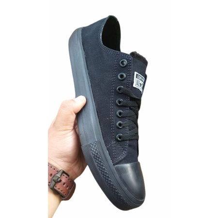SEPATU PRIA UKURAN JUMBO BIG SIZE 45 46 CONVERSE 70s FULL BLACK LOW KANVAS SNEAKERS PRIA UKURAN BESA