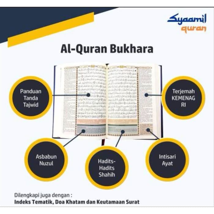 Al-Quran Bukhara A6 Kulit Resleting / Mushaf Bukhara Tajwid &amp; Terjemah - Syaamil Quran