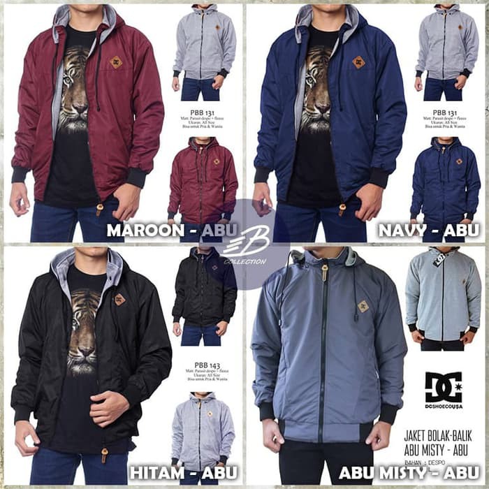 Jaket DC Pria Bolak-balik K7H3 Terbaru Jaket Kulit Mondy AJ Bigsize Size S M L XL 2XL 3XL 4XL 5