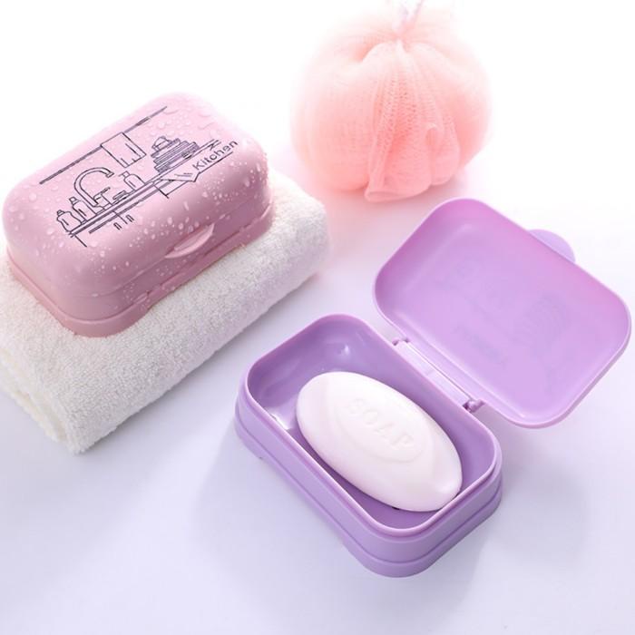 Tempat Sabun Batang Mandi Anti Tumpah Tempat Sabun Travel + Tutup Kualitas Terjamin