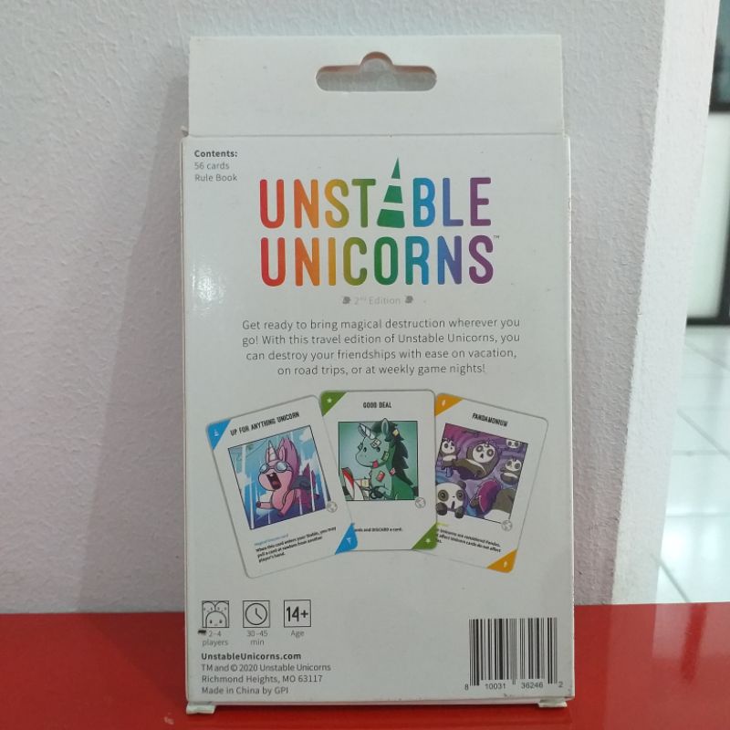 unstable unicorns travel edition expansion board game