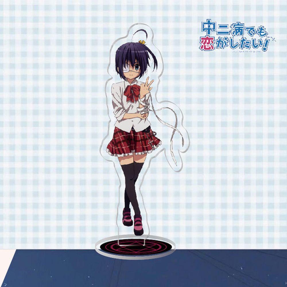 Stand Figure Anime Agustina Dua Sisi Kawaii Takanashi Rikka Ornamen Kartun Karakter Anime Transparan Akrilik Model Plat