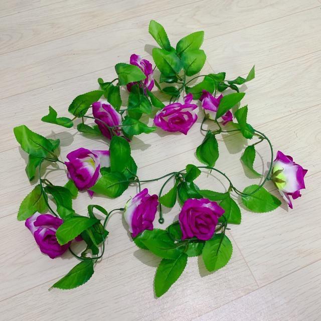 NFS357 bunga rambat dekorasi ruangan bunga Artifisial bunga palsu-Rose Ungu