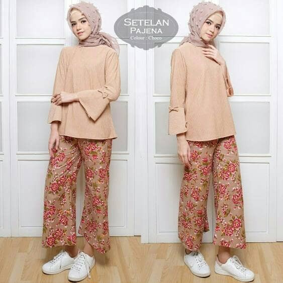 DeltaRA Set kulot pajena Mocca Busana Muslim Setelan Hijab Terbaru