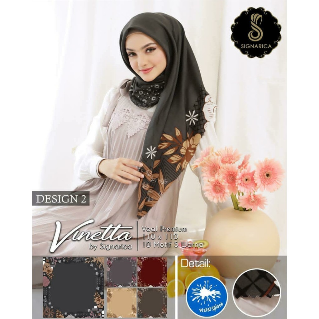 Jilbab Segiempat Motif Vinetta Lasercut D2 by Signarica