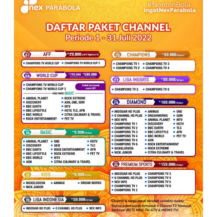 nex parabola paket nex parabola AFF, champion, mola,diamond