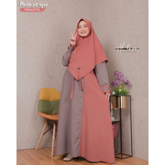 MALIKA SET Jilbab By Alfaro Collection//Ori