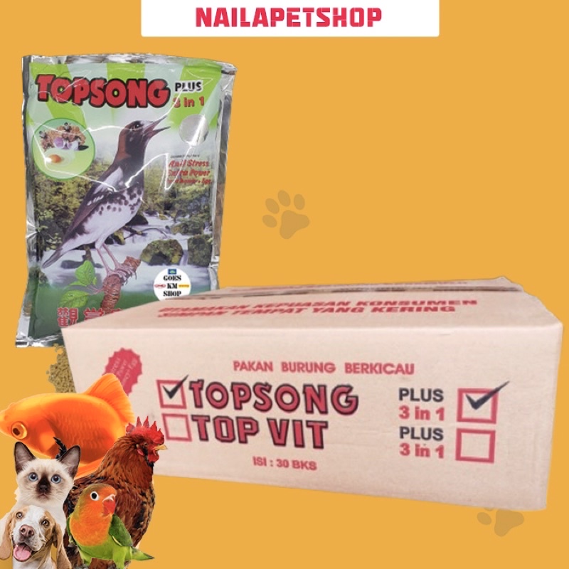 MAKANAN BURUNG TOPSONG AS 1dus ISI 30BKS / PAKAN BURUNG TOPSONG VOER COKLAT