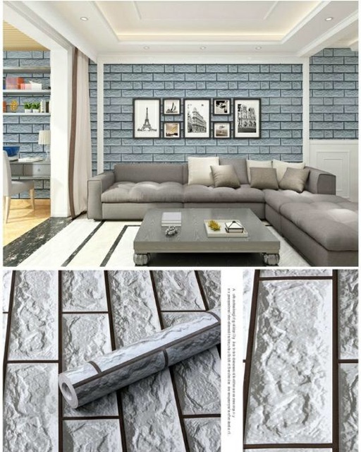 Wallpaper Dinding / Wallpaper Sticker BATA ABU 3D