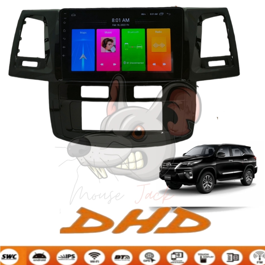 Head Unit Android DHD 9 inch Toyota Fortuner 2010 - 2015 PNP