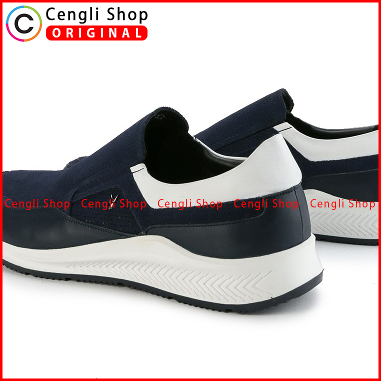 PLAYBOY SEPATU SLIP ON CASUAL PRIA BRANDED ORIGINAL BIRU NAVY PLH3