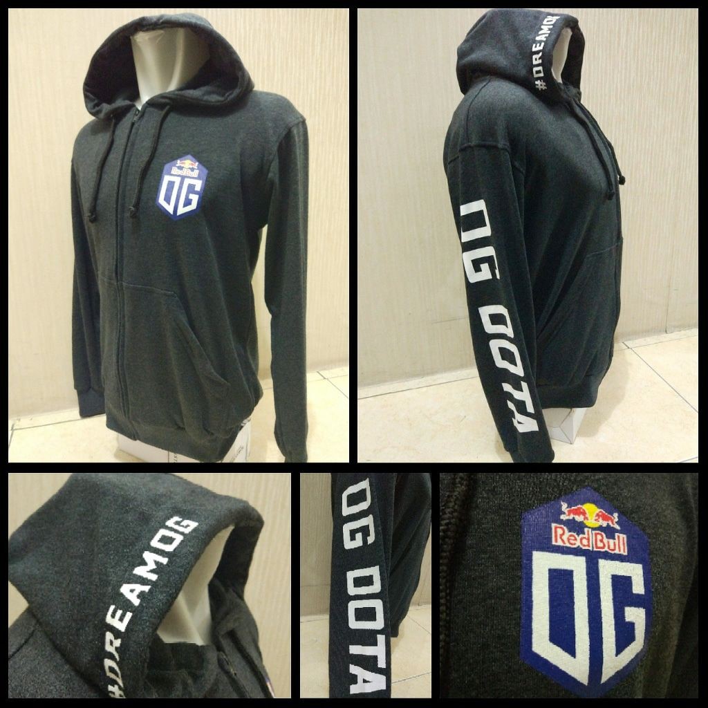 Jaket Hoodie OG Redbull Dark Grey - Hoodie OG Dota