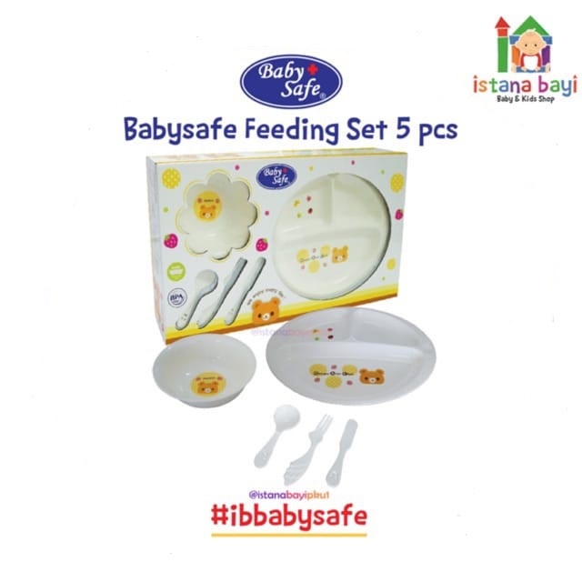 Baby Safe Feeding Set isi 5 Pcs - Perlengkapan makan bayi FS603