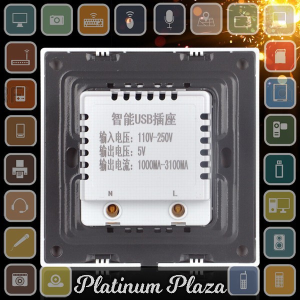 Stop Kontak Dinding 2 Port USB Wall Socket 2.1A - ES-USB-2 - White`I6ICMA-