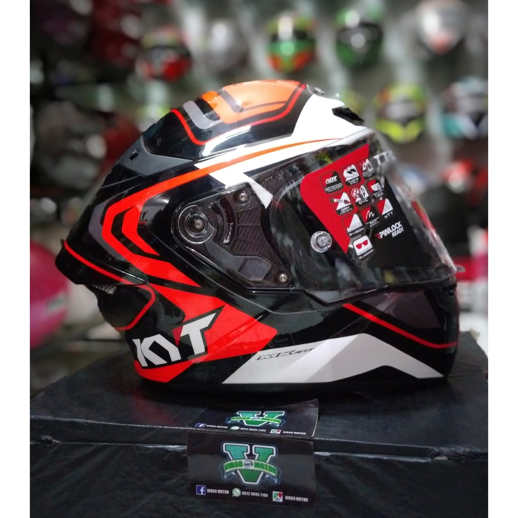 HELM KYT TT COURSE OVERTECH BLACK/ORANGE ( CLEAR )