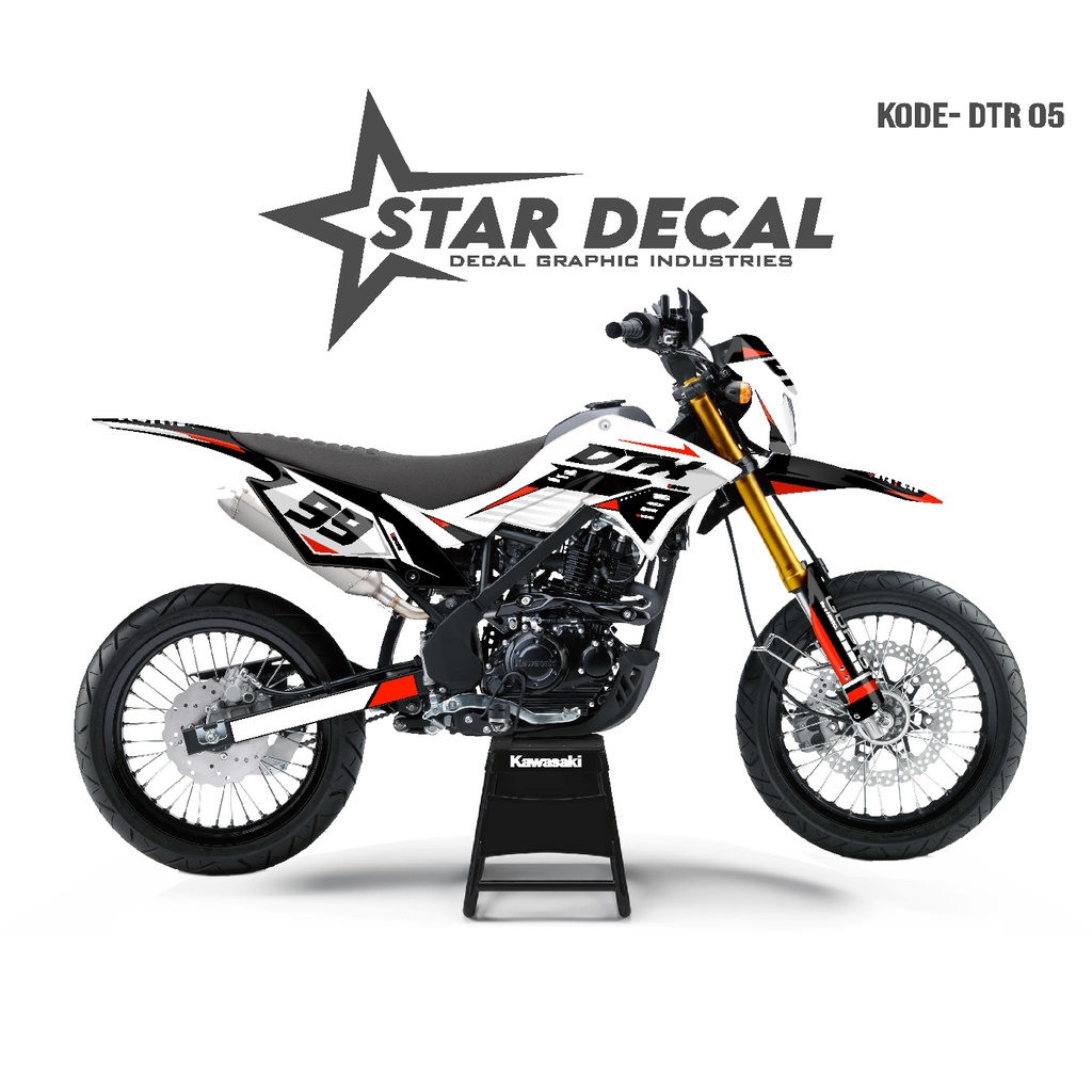 Decal Stiker Motor DTRACKER full body  Putih Hitam Merah Simple Elegan
