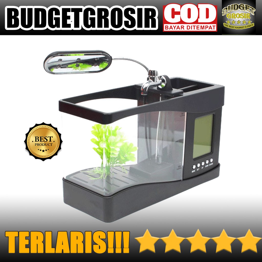 Desktop Aquarium Mini Fish Tank with Running Water - LS0404--EECOO