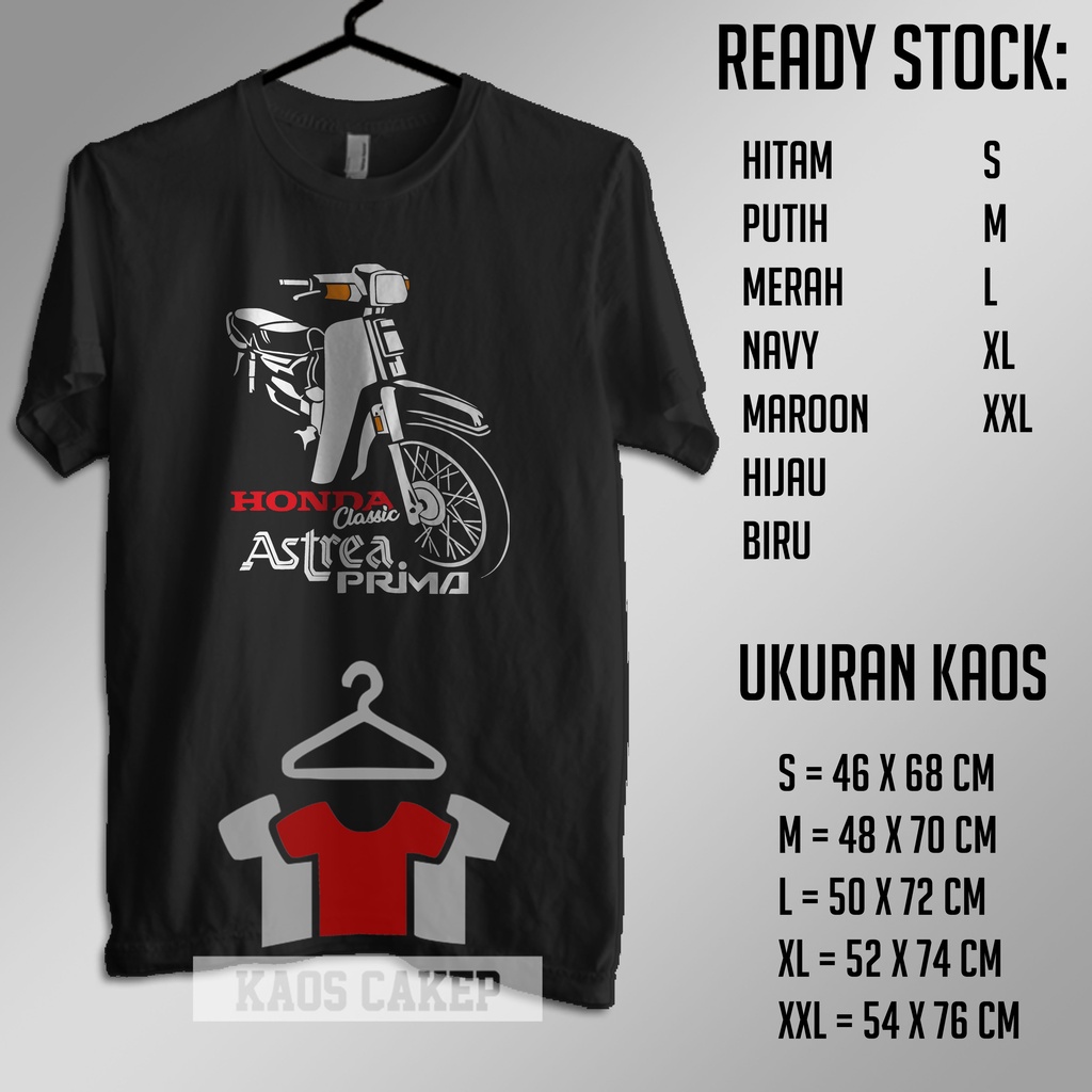 Kaos Motor Honda Classic Astrea Prima Siluet Baju Otomotif