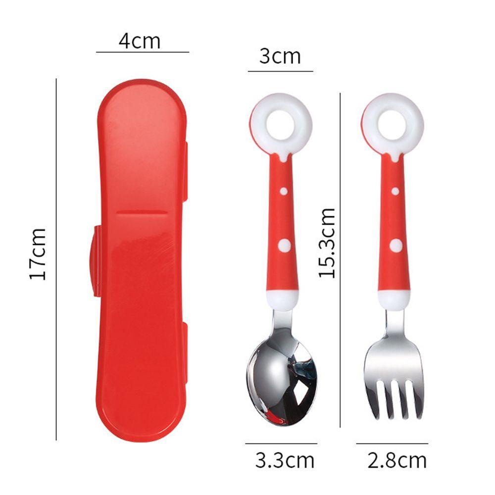 Top Baby Spoon Fork Portable Set Peralatan Makan Makan Makan Makan Bayi Cutlery Set