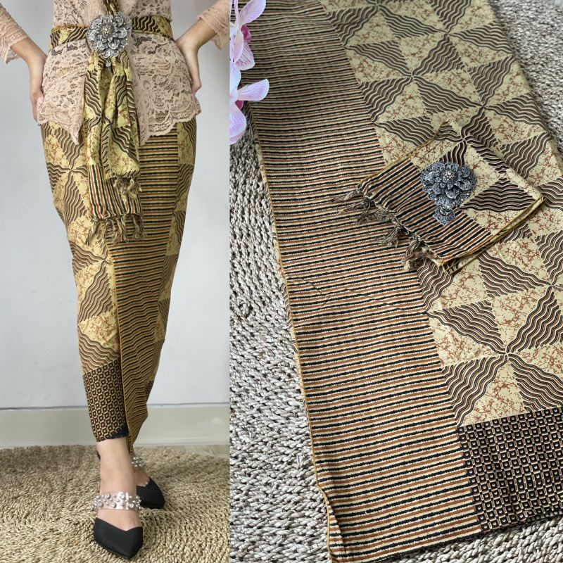 kamen batik lembaran set selendang bahan katun