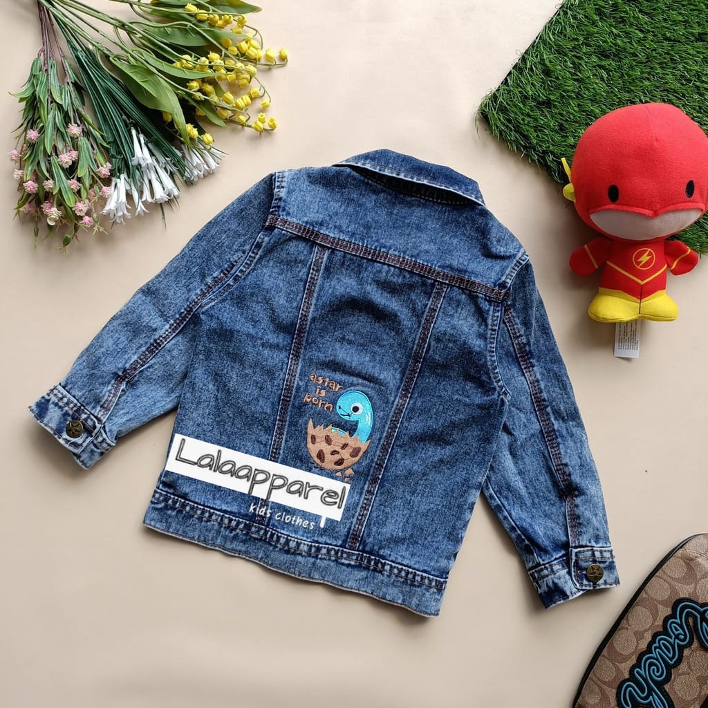 JACKET JEANS ANAK KARAKTER DINOSAURUS USIA 1-6 TAHUN - JACKET JEANS ANAK UNISEX