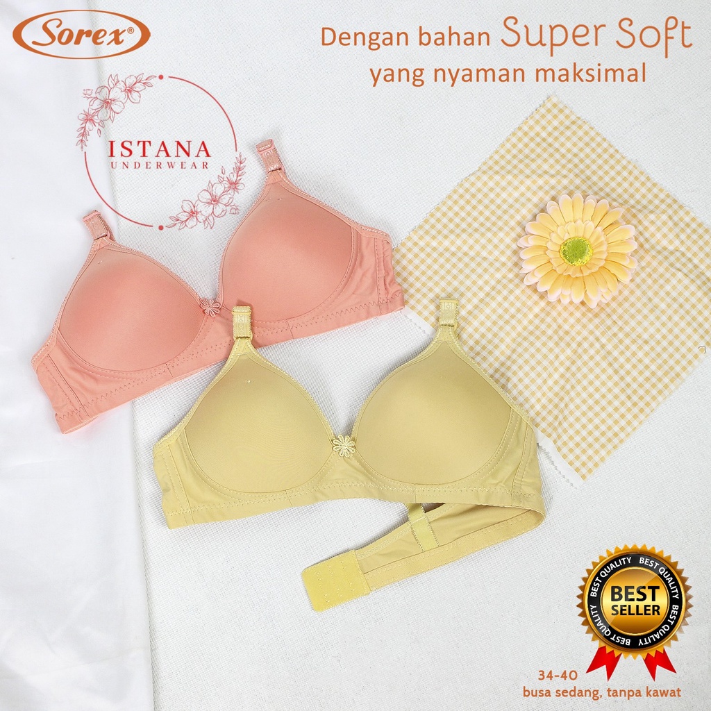 3 PCS | SOREX WARNA TERBARU Bh Bra Sorex tanpa kawat 17238 polos /BH Sorex SOREX ASLI