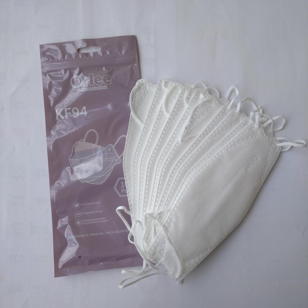 MASKER ORLEE KF94 4PLY EARLOOP ISI 10 ORIGINAL KEMENKES