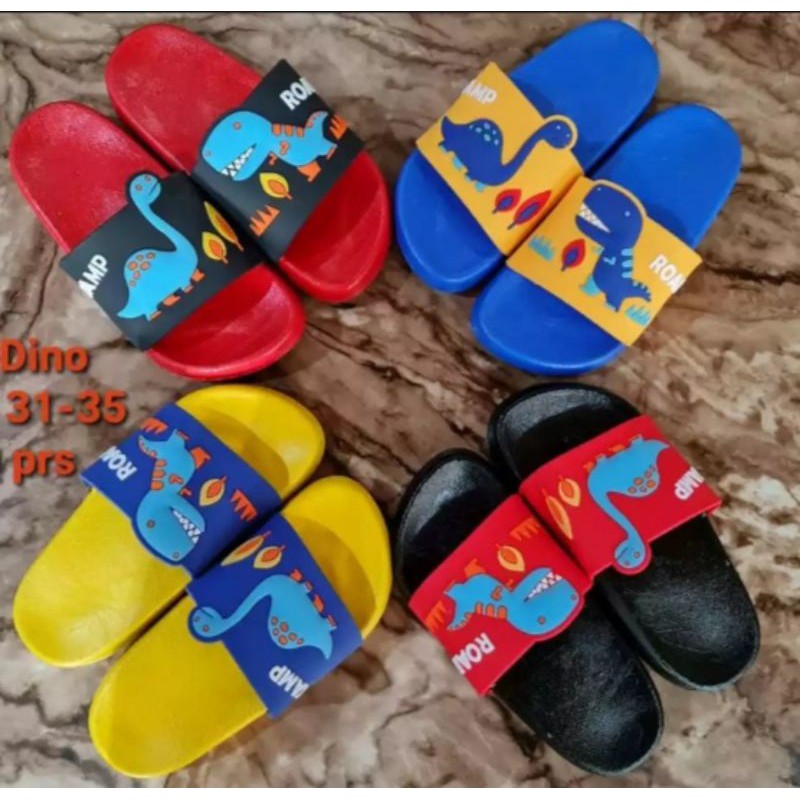 sandal slop anak dinosaurus